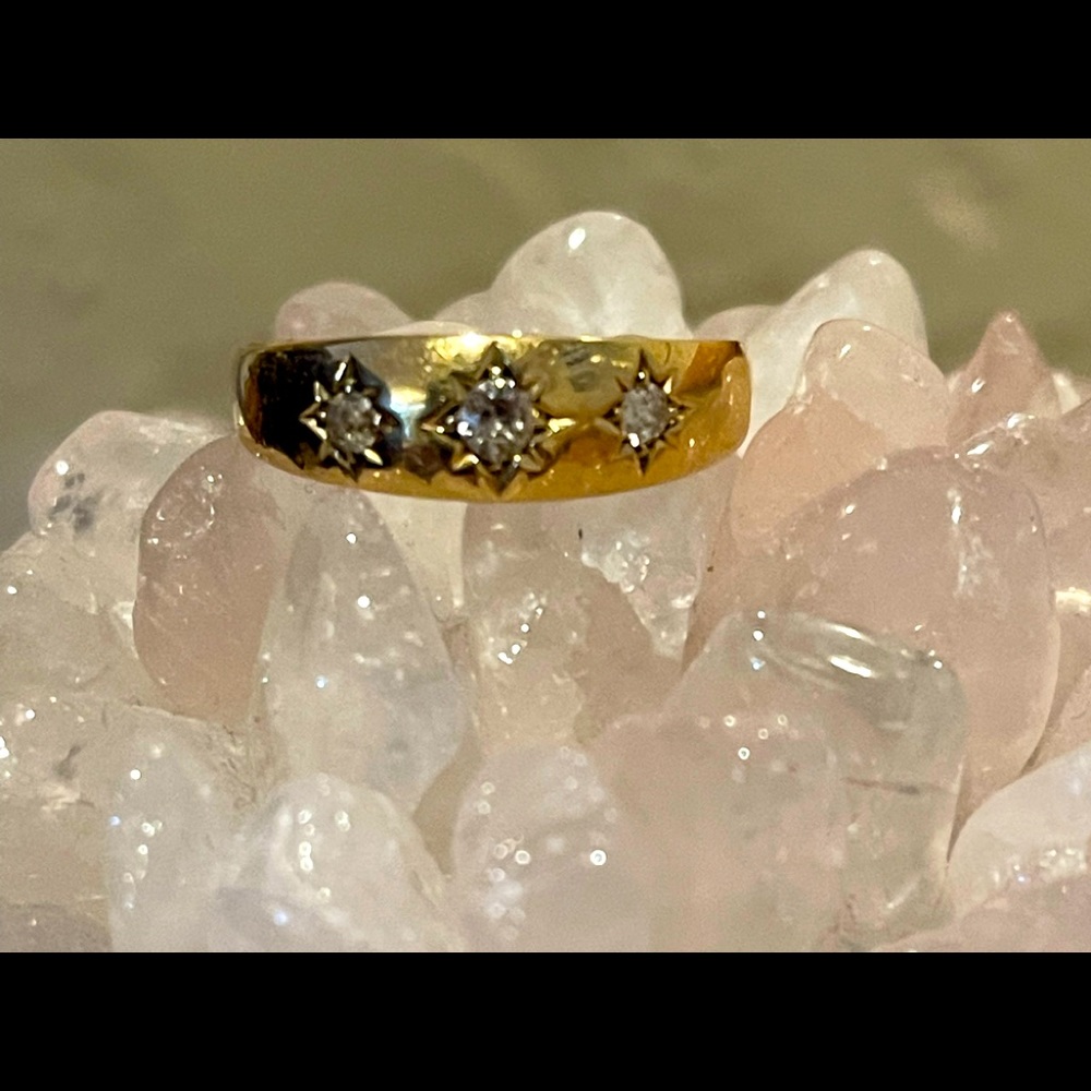 Vintage 18kt Gold and Diamond Band